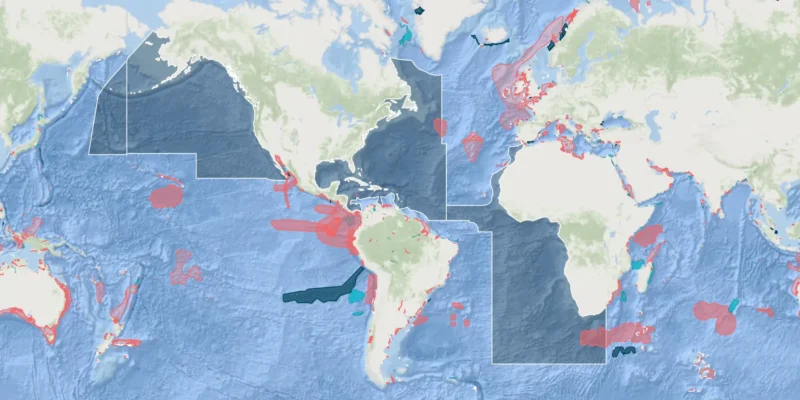 Mappa delle zone di protezione di squali e razze