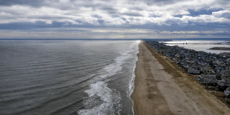 Veduta aerea della costa e della spiaggia di Bay Head nel New Jersey